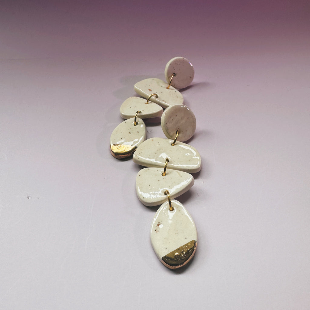handmade ceramic white earrings