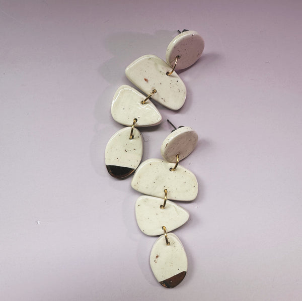 handmade ceramic white earrings