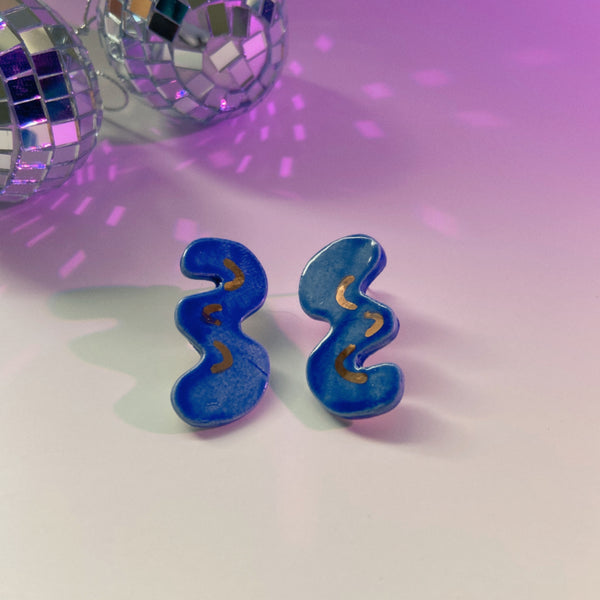 cobalt ceramic stud earrings