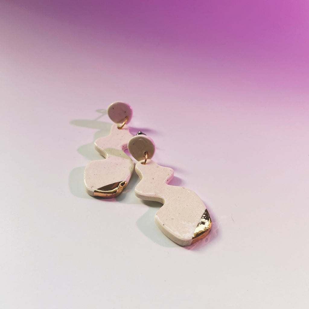 ceramic abstract earrings
