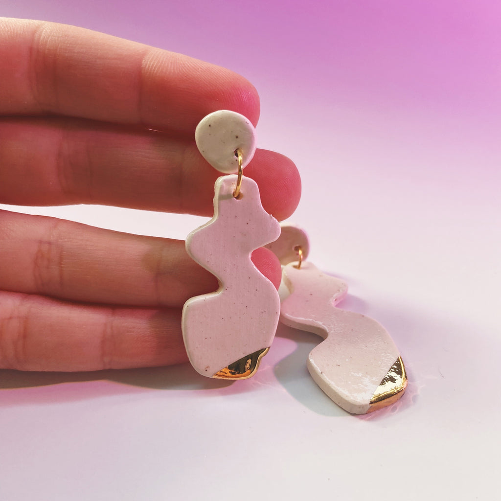 ceramic abstract earrings