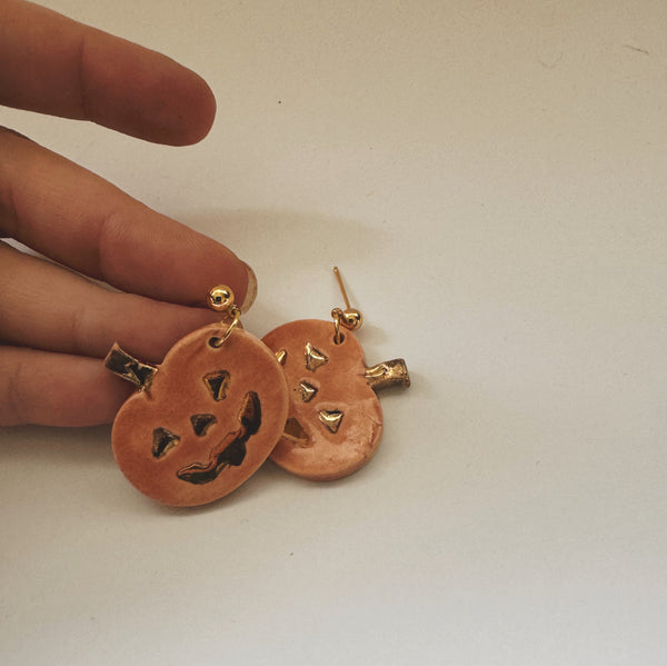 ceramic pumpkin earrings