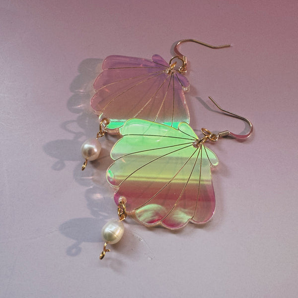 acrylic sea shell earrings