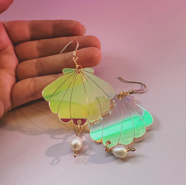 acrylic sea shell earrings