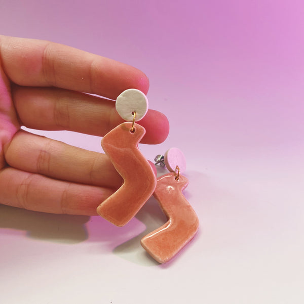 ceramic statement earrings