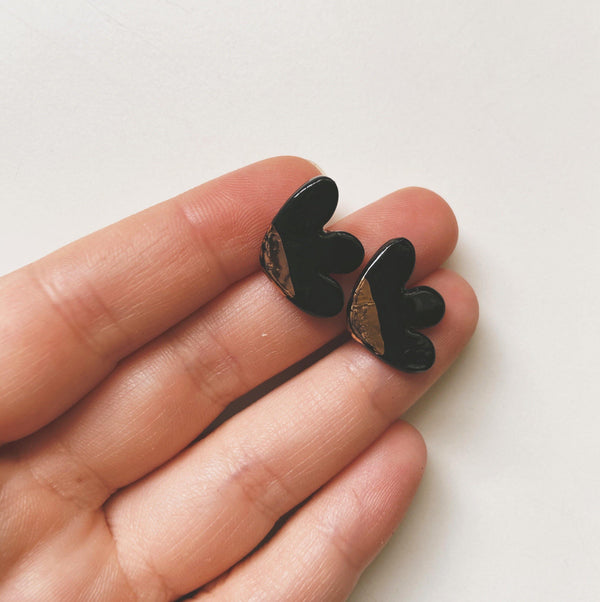 Black and gold abstract studs