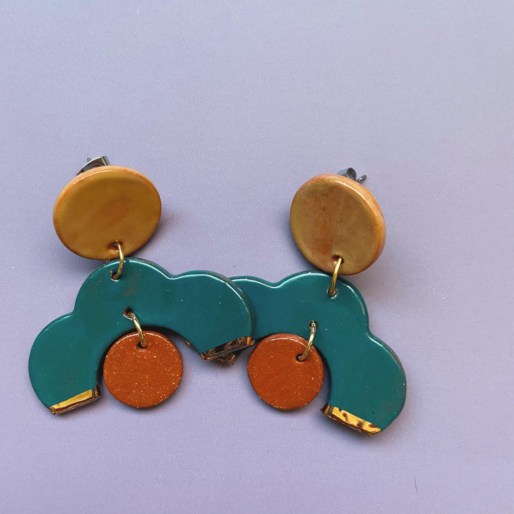 multi colored ceramic earrings