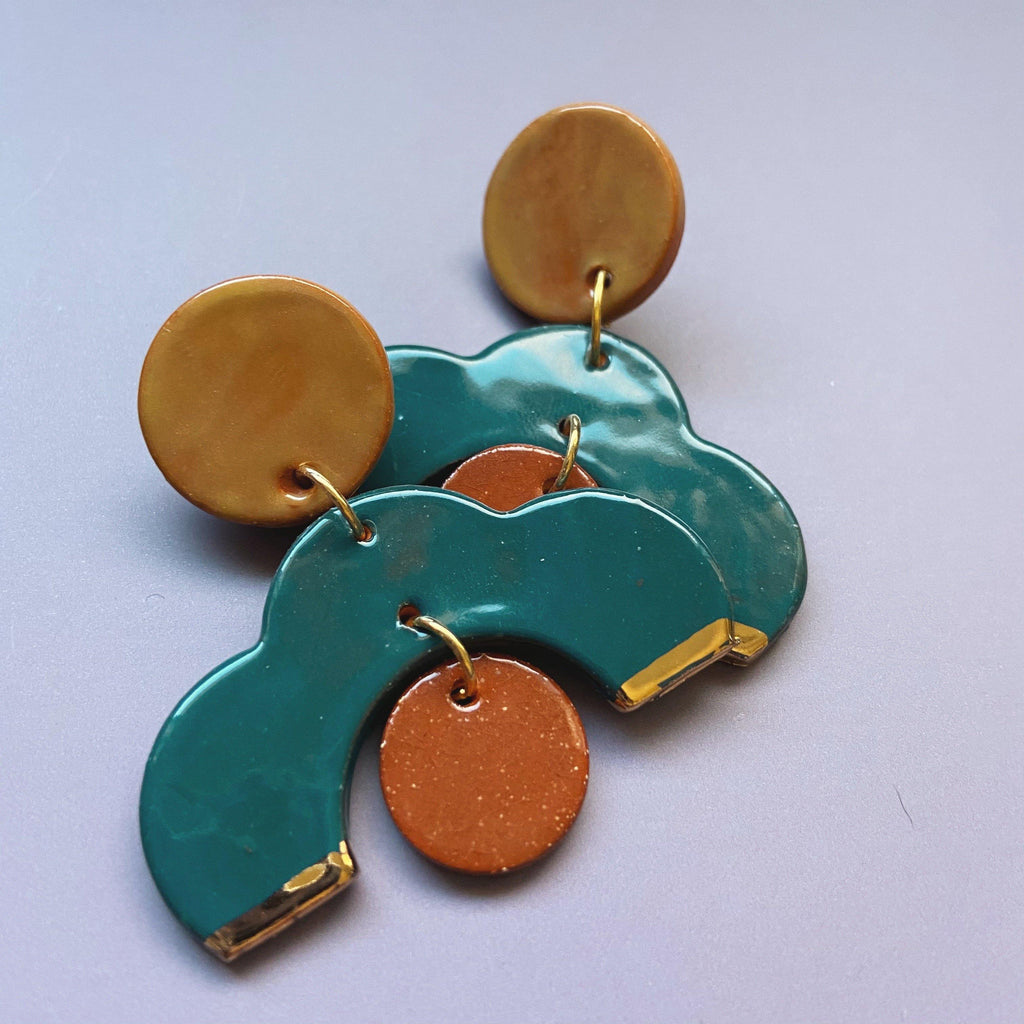 multi colored ceramic earrings