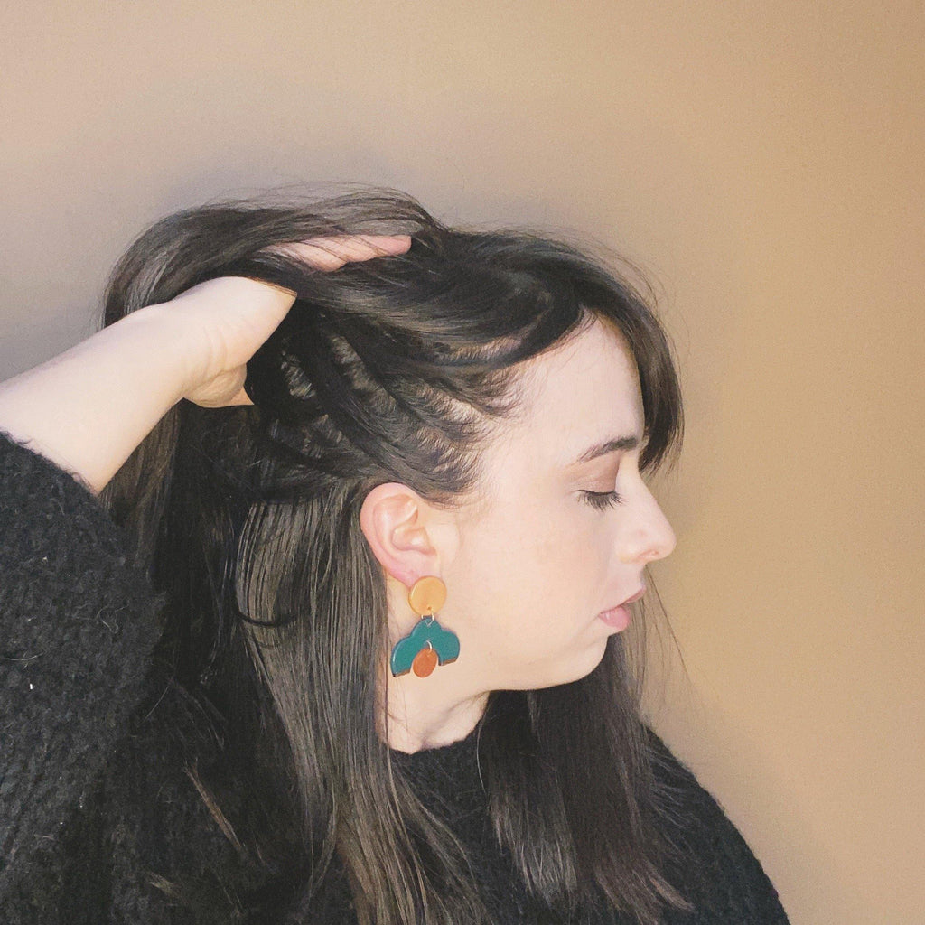 multi colored ceramic earrings