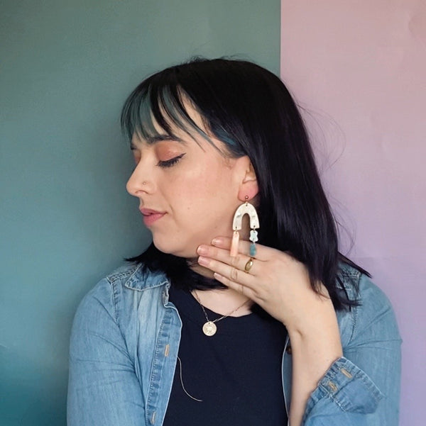 ceramic abstract earrings