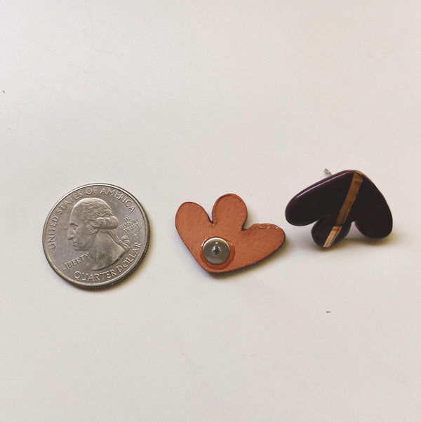 purple and gold abstract studs