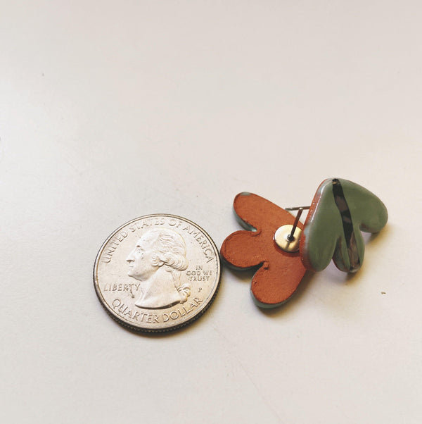 jade and silver abstract studs