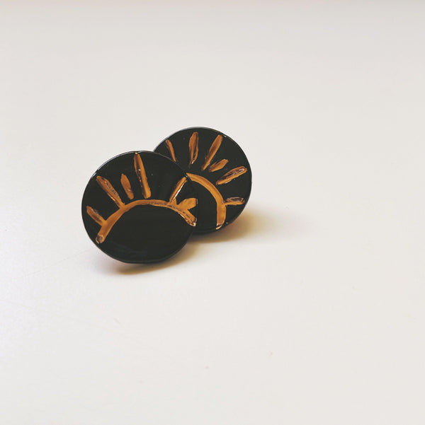 Sun Studs- Black - gloriafaye