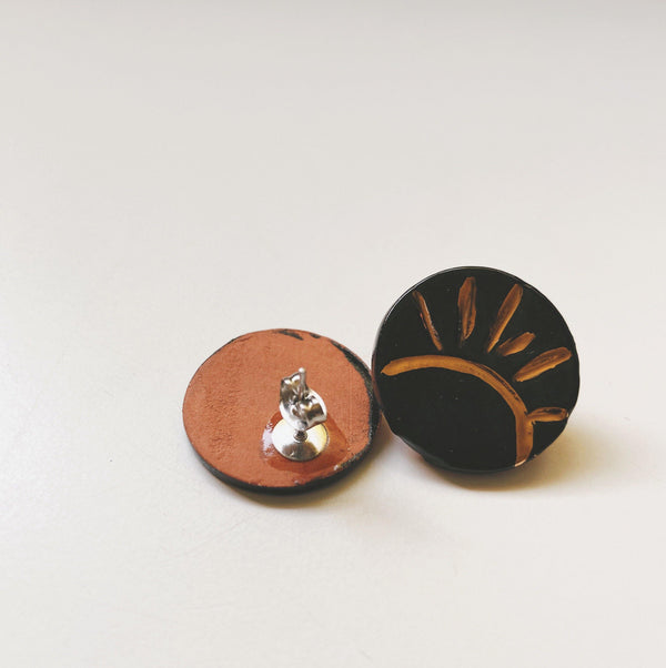 Sun Studs- Black - gloriafaye