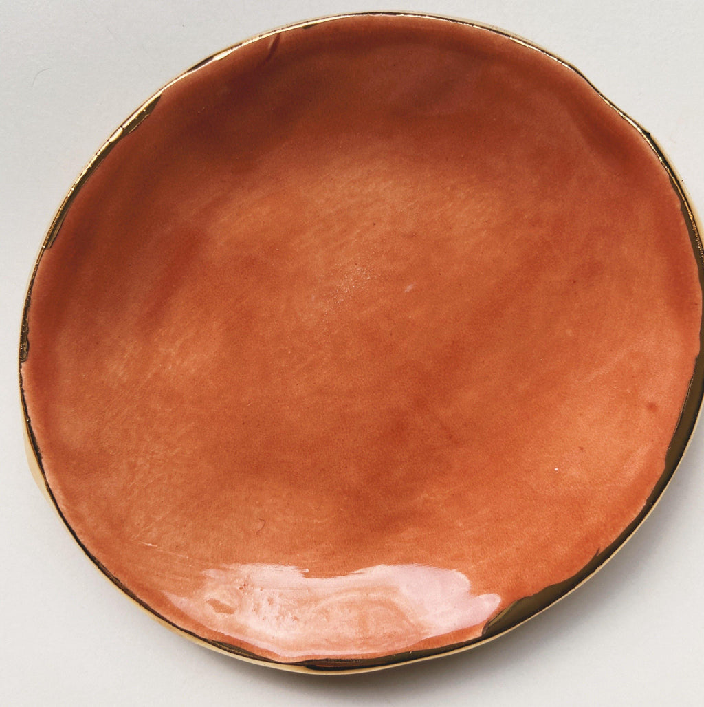 peach and gold catch all dish - gloriafaye