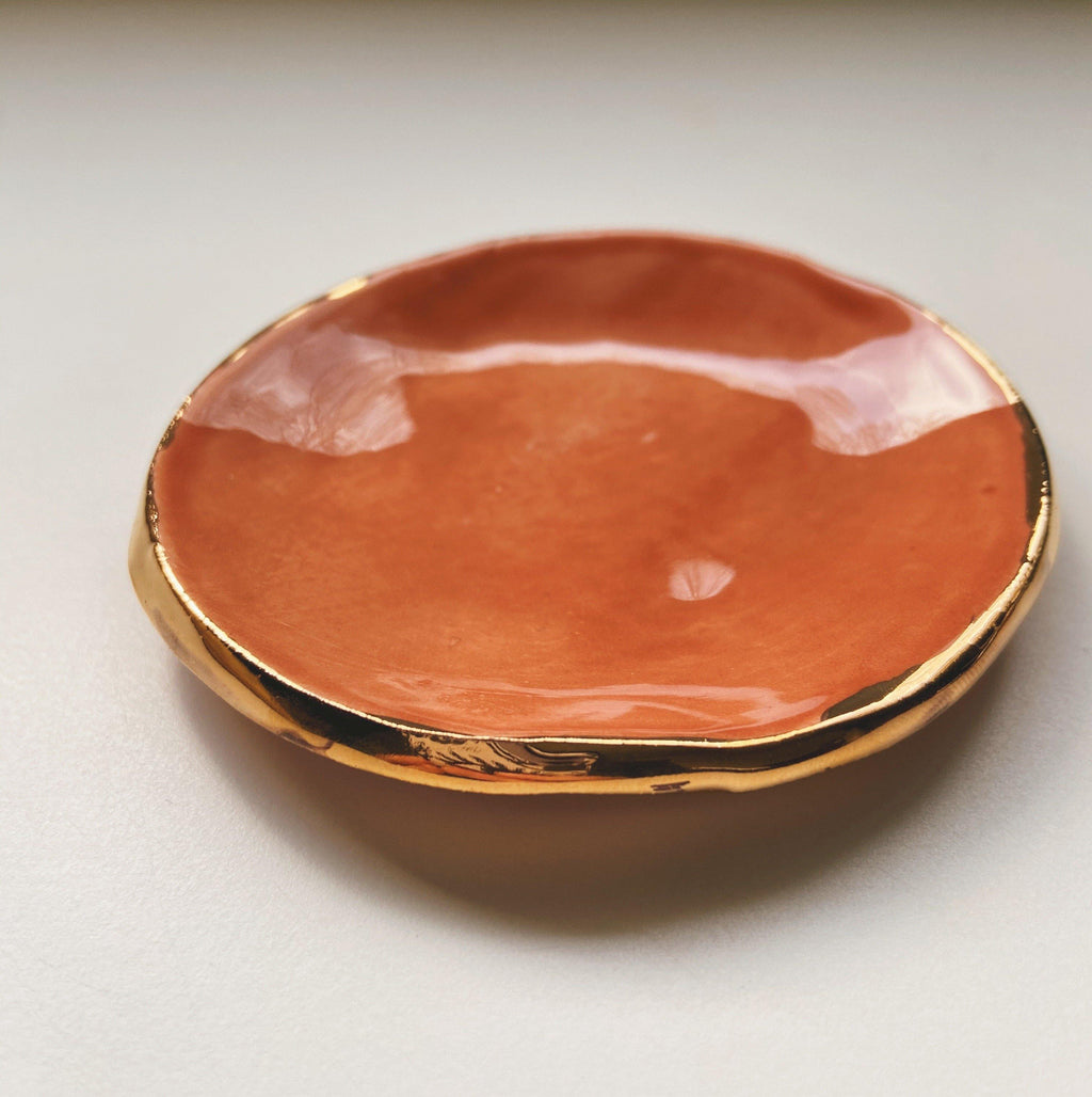 peach and gold catch all dish - gloriafaye