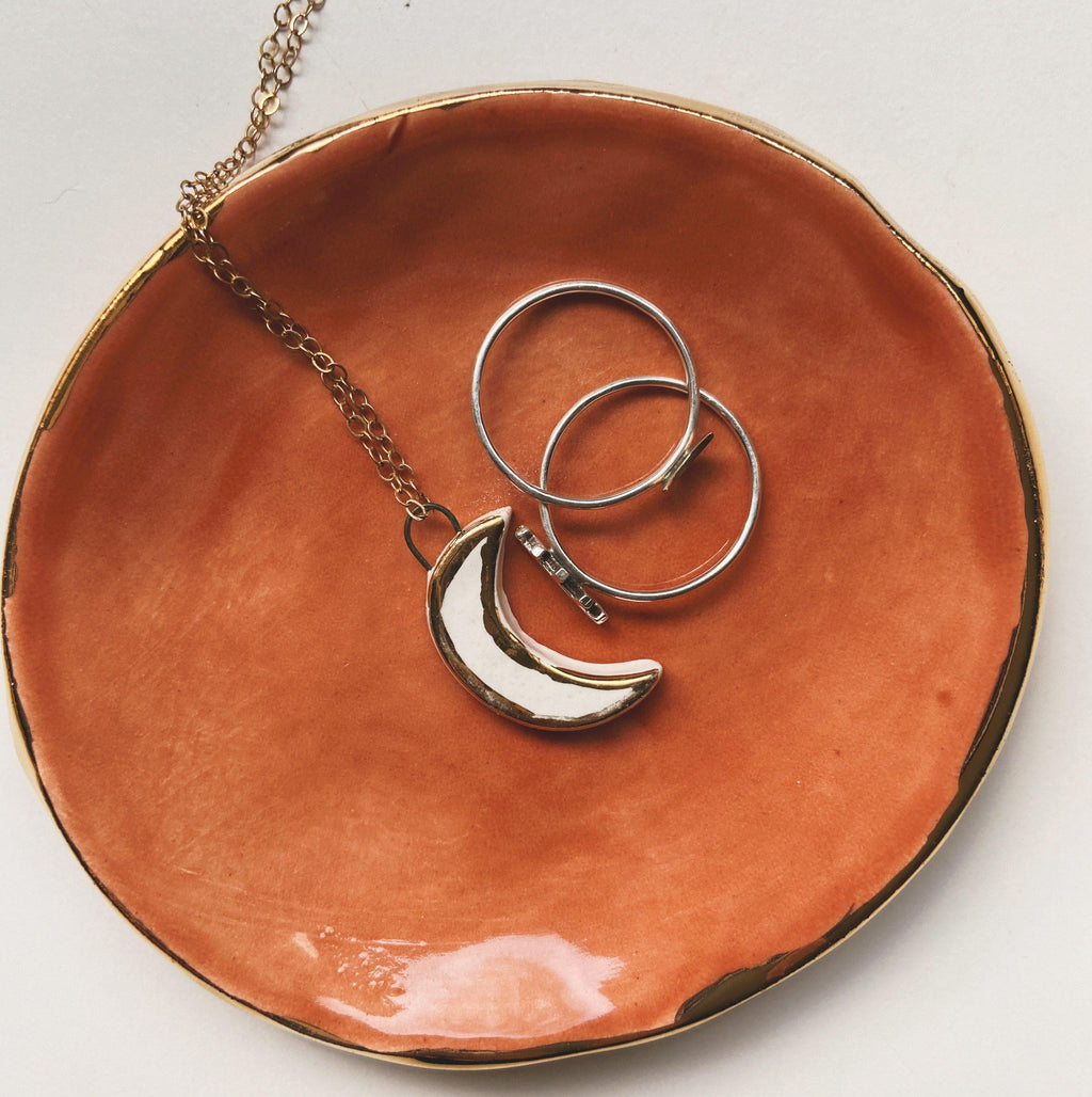 peach and gold catch all dish - gloriafaye