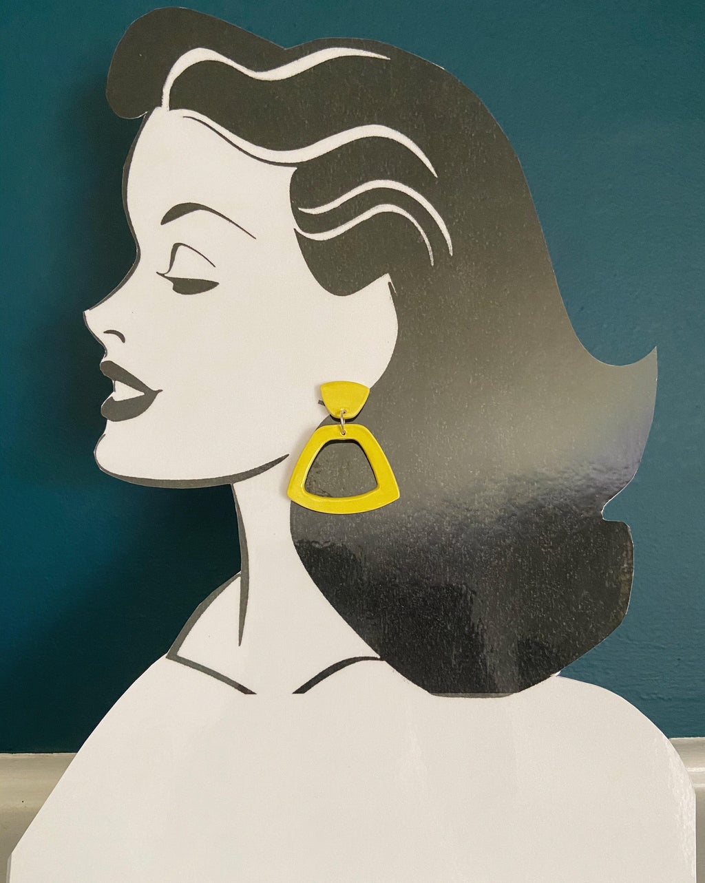 WILD- Chartreuse Trapezoid Statement Earrings - gloriafaye