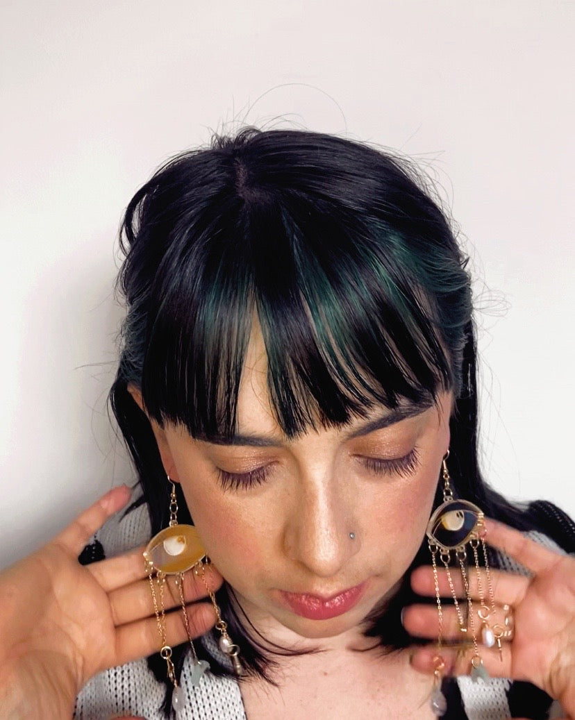 evil eye acrylic earrings