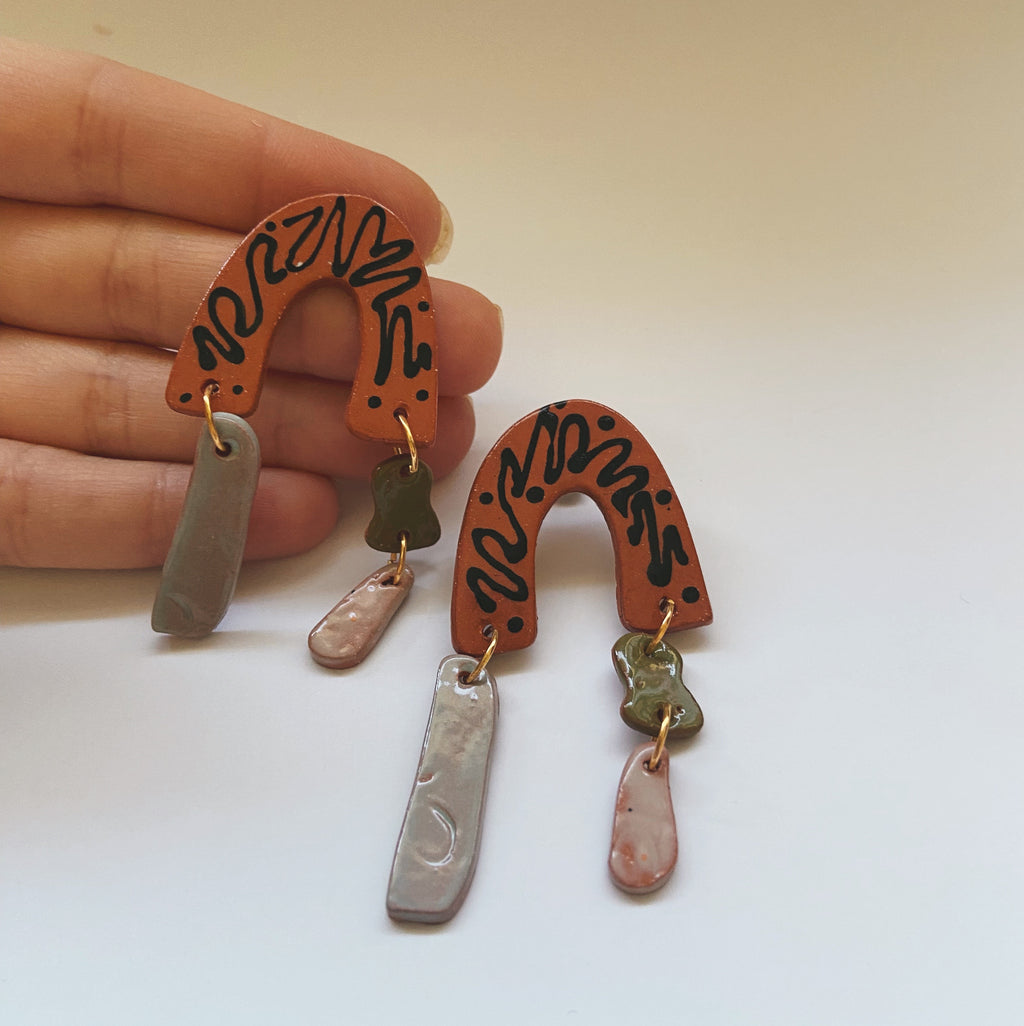 ceramic statement earrings