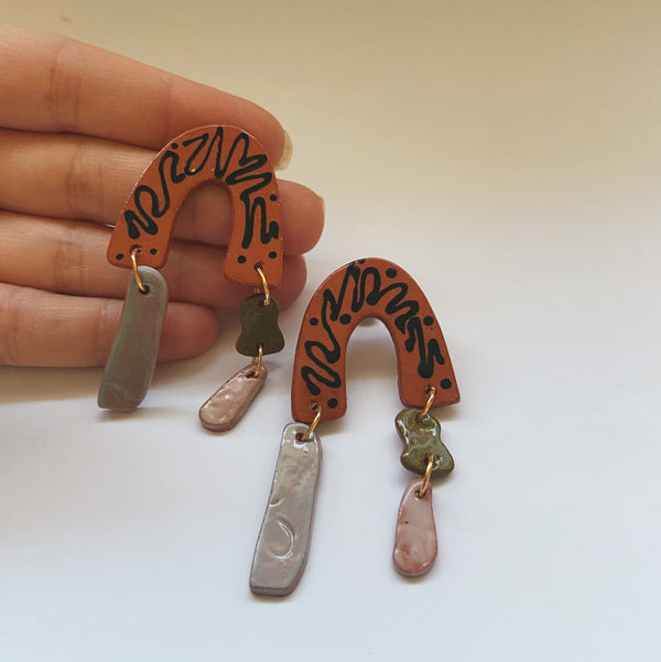 ceramic statement earrings