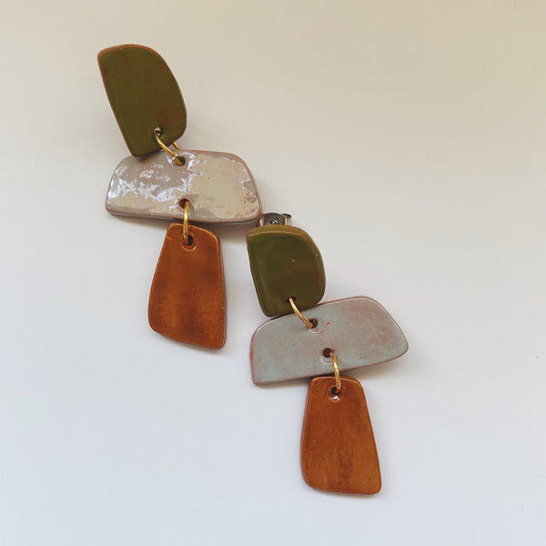 ceramic abstract earrings