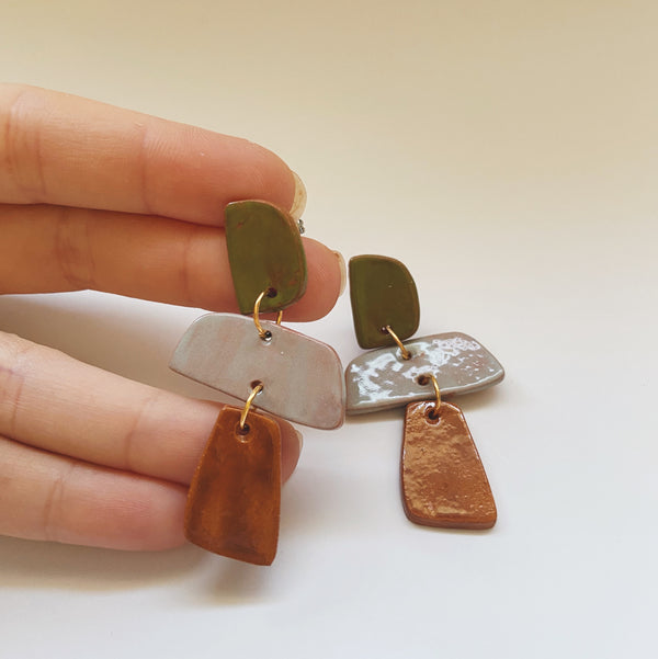 ceramic abstract earrings
