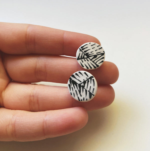 Line art studs - gloriafaye