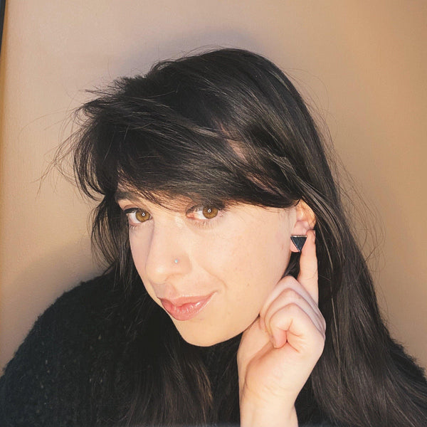 Triangle Gold Dipped Studs - gloriafaye