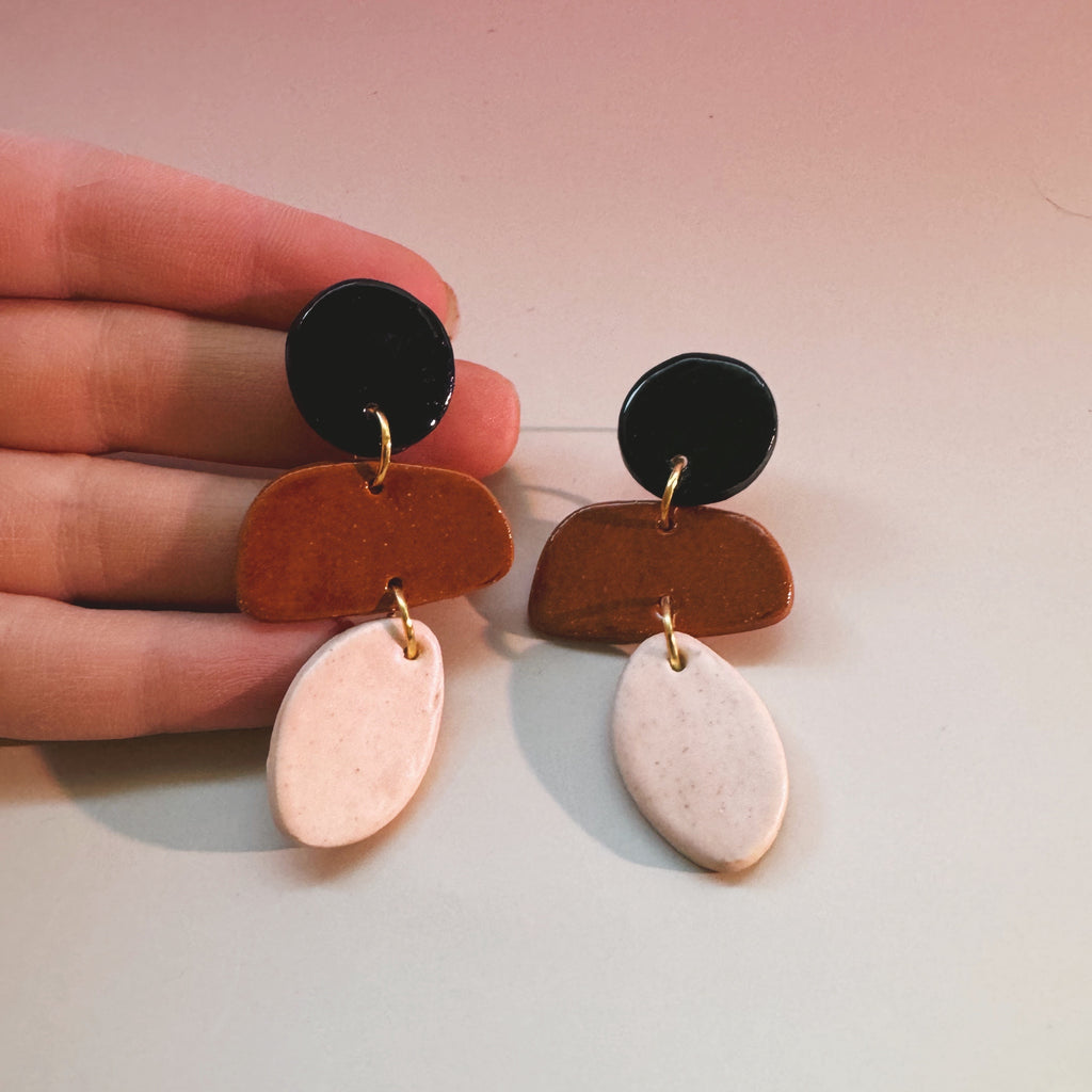 ceramic abstract earrings