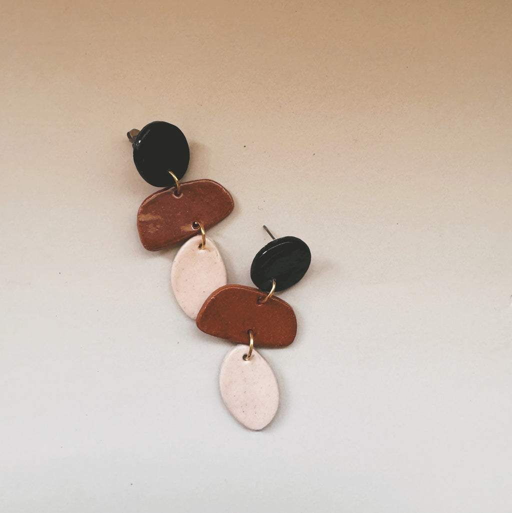 ceramic abstract earrings