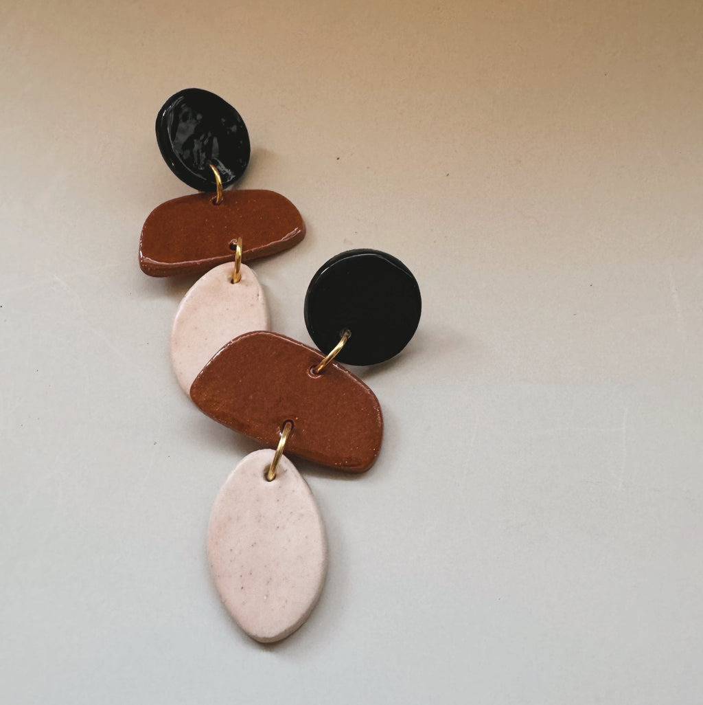 ceramic abstract earrings