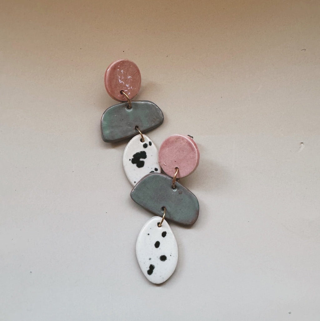 ceramic statement earrings