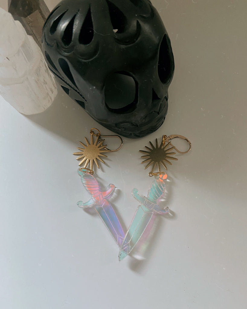 acrylic dagger earrings