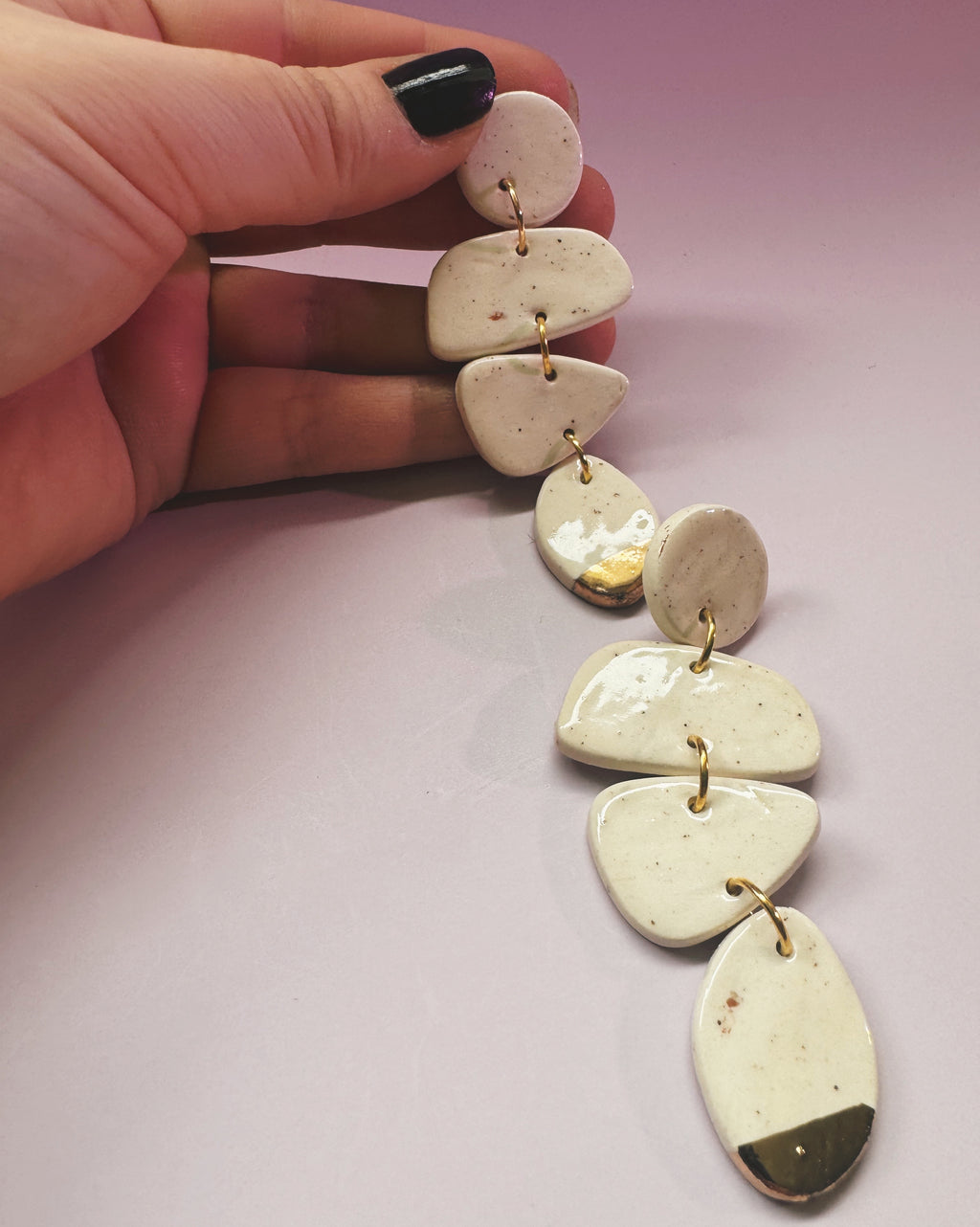 handmade ceramic white earrings