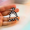 checkered print acrylic earrings