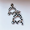 checkered print acrylic earrings
