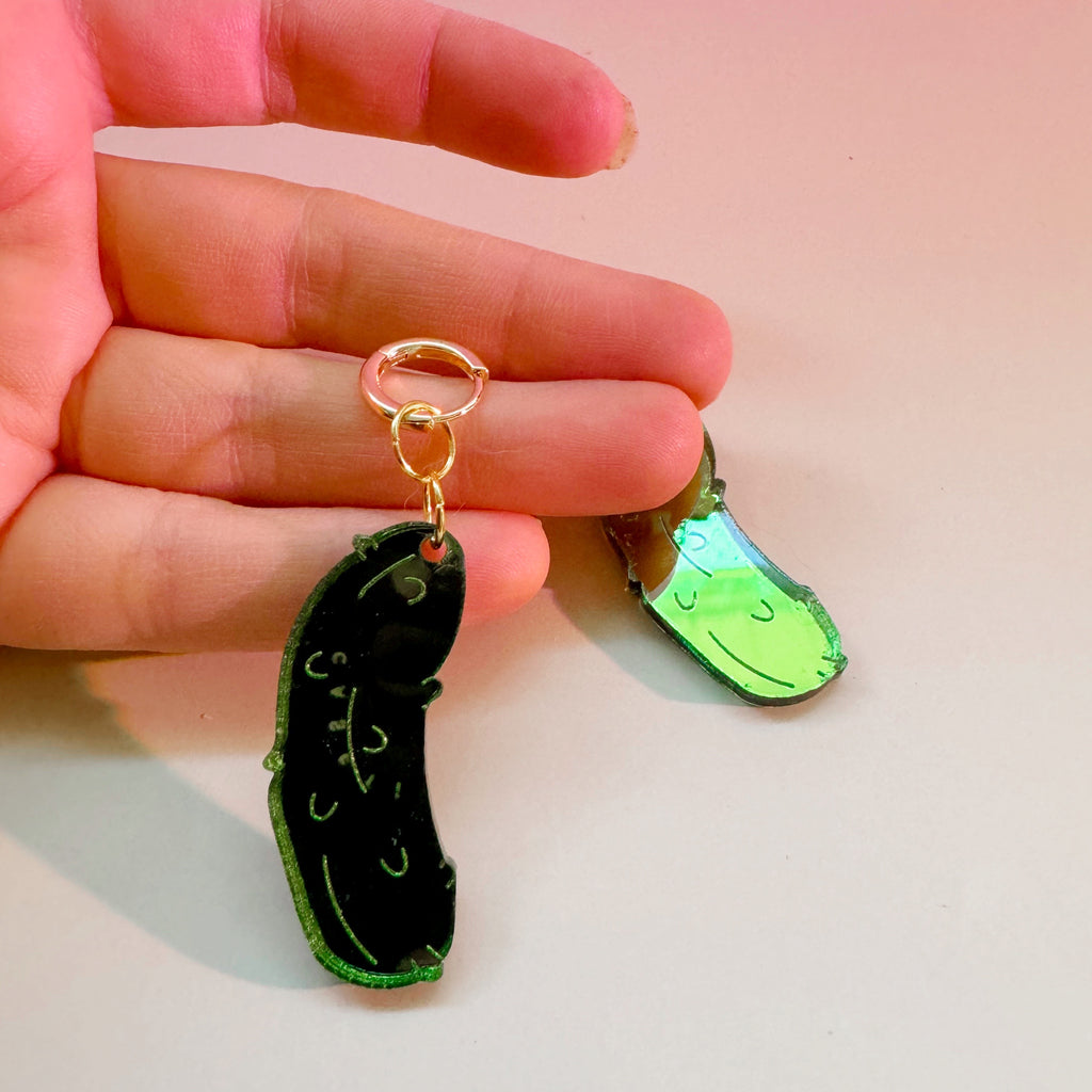 pickle acrylic earrings
