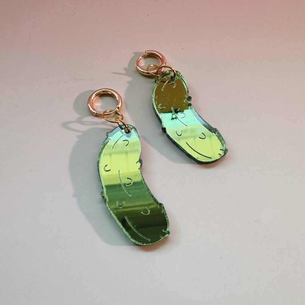 pickle acrylic earrings