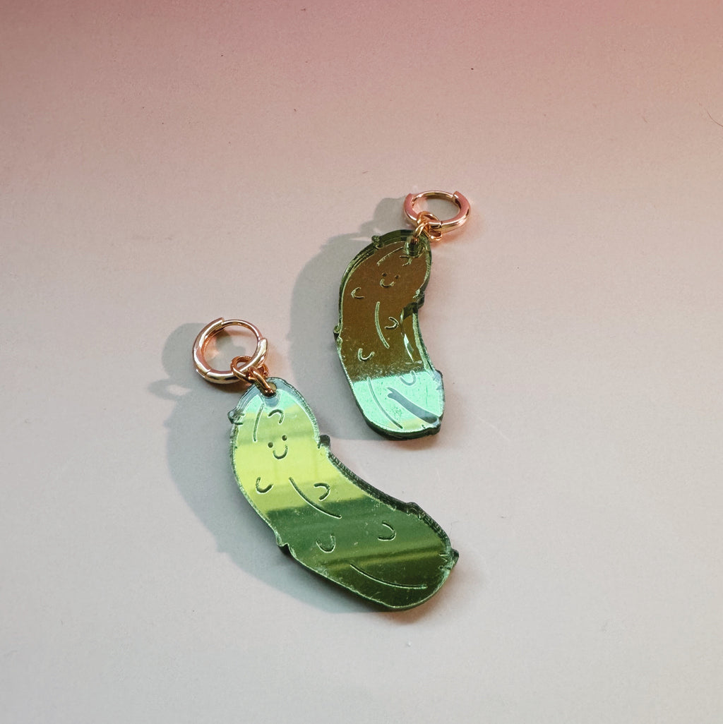 pickle acrylic earrings