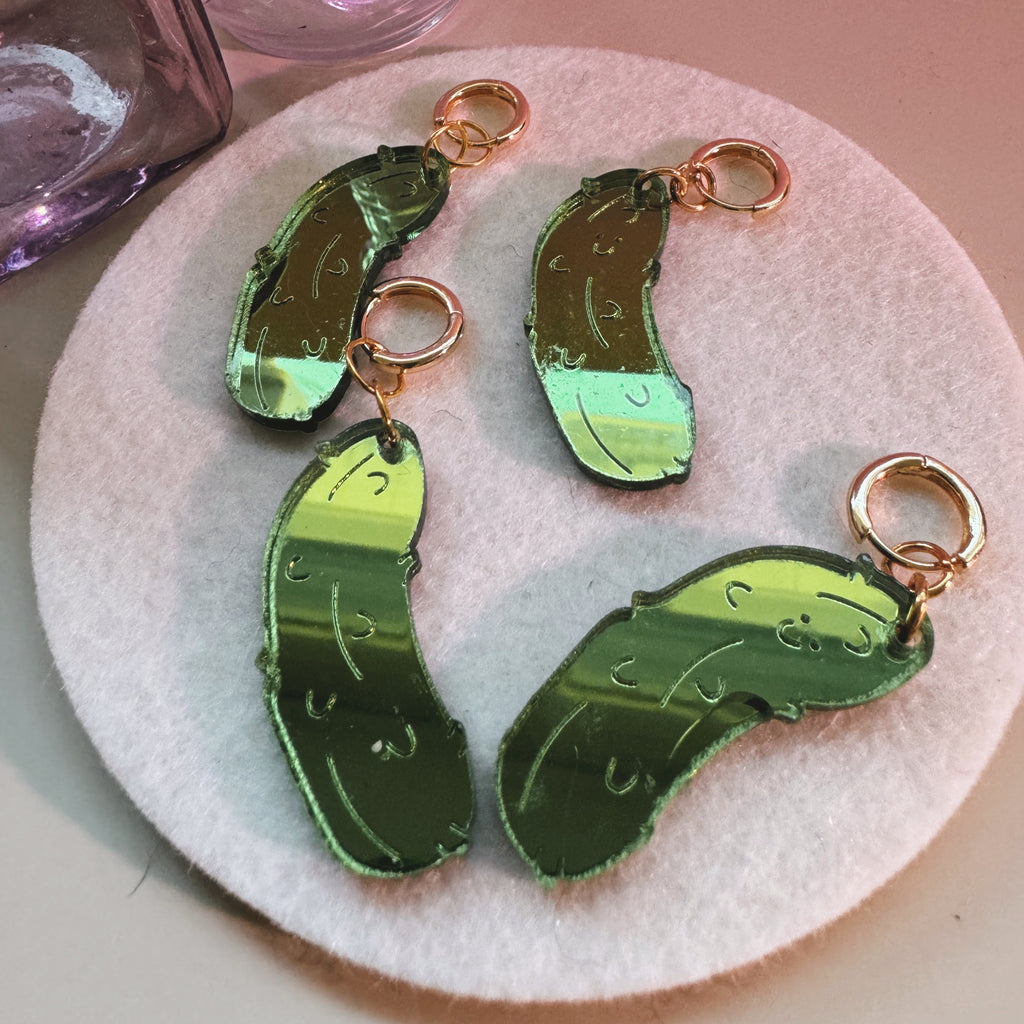pickle acrylic earrings