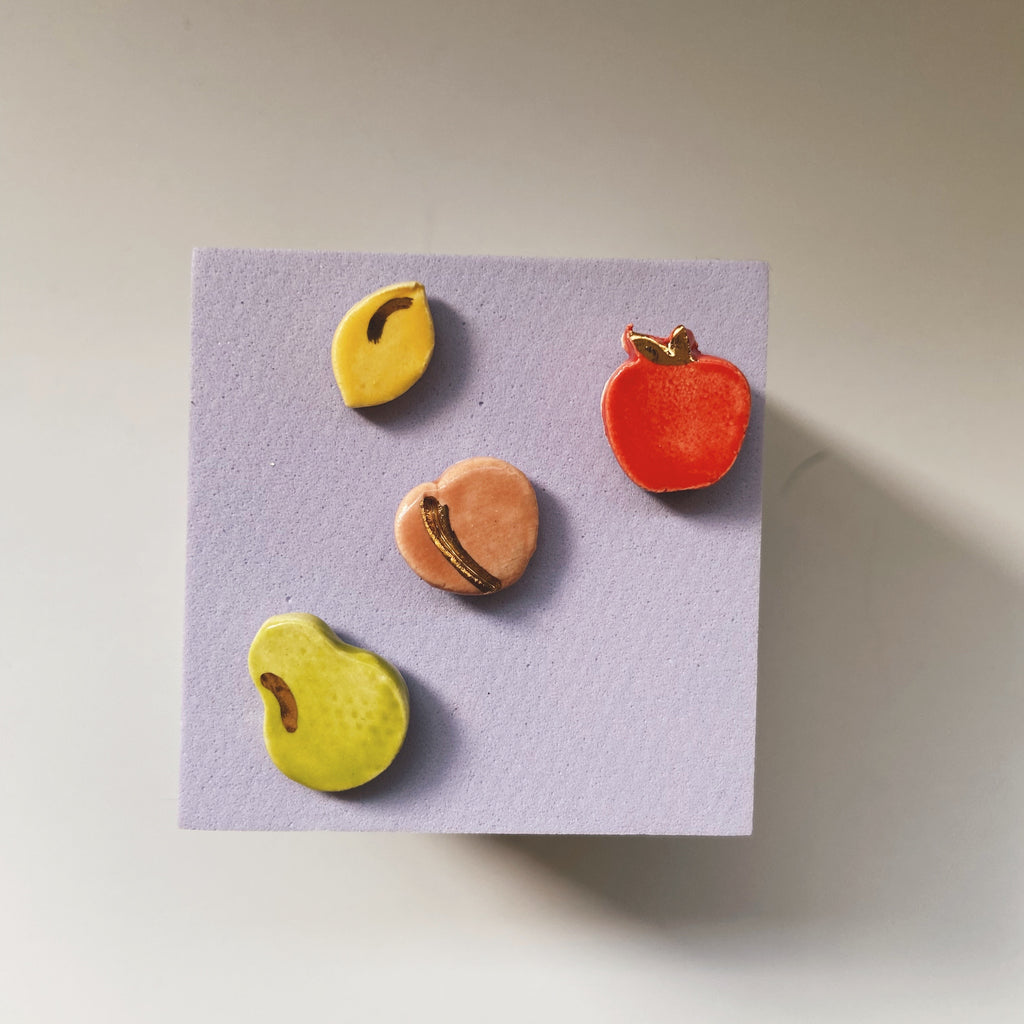 ceramic fruit stud earring