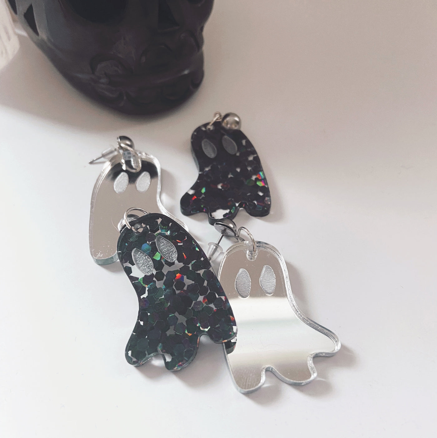 ghost acrylic earrings