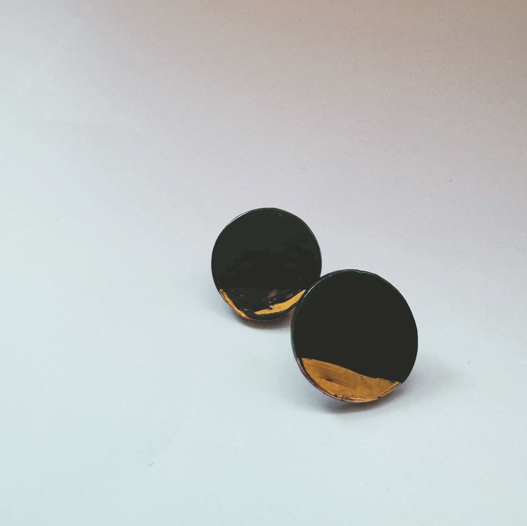 Large Circle Dipped Studs - gloriafayeLarge Circle Dipped Studs - gloriafaye