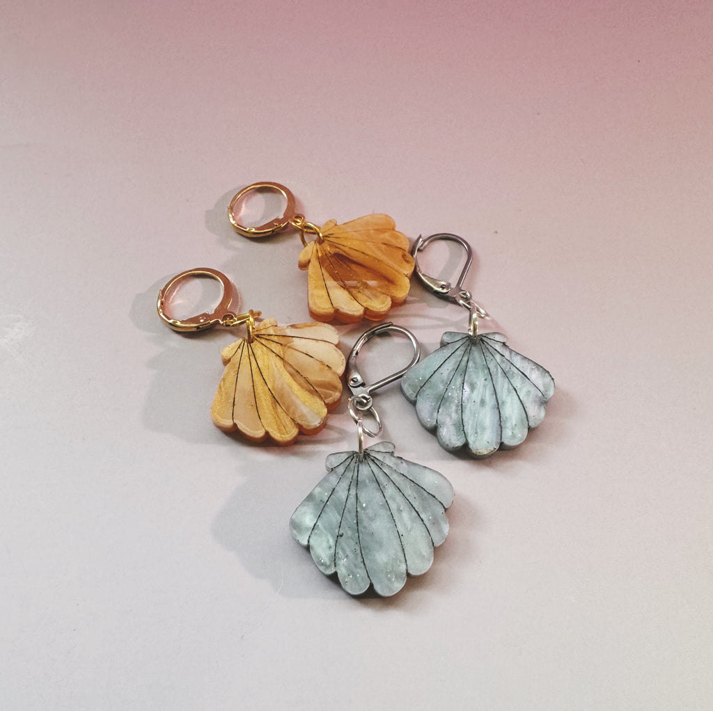 acrylic sea shell earrings