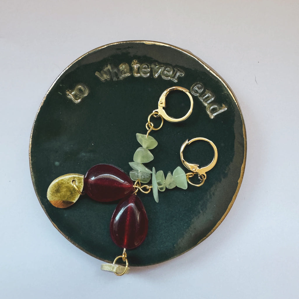 bead and ceramic statement earrings- gloriafaye