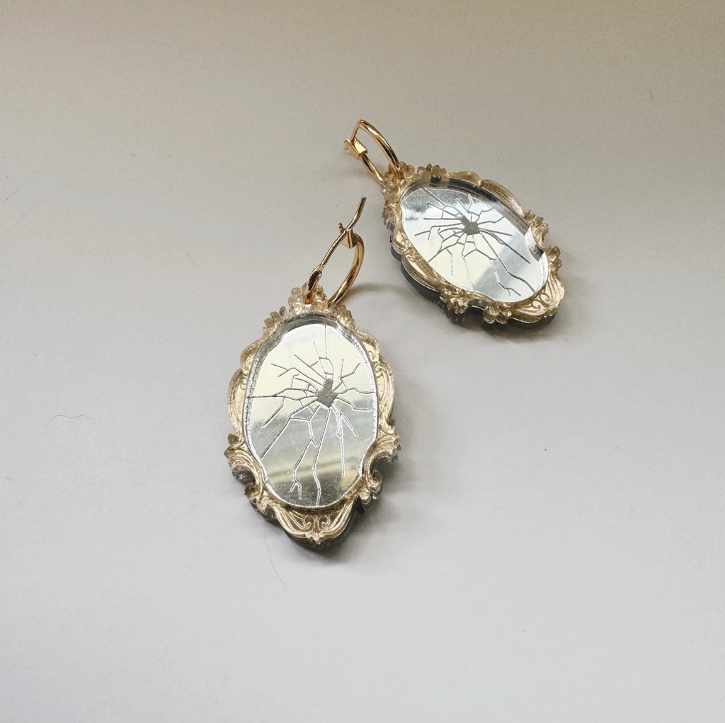 victorian mirror acrylic earringgs