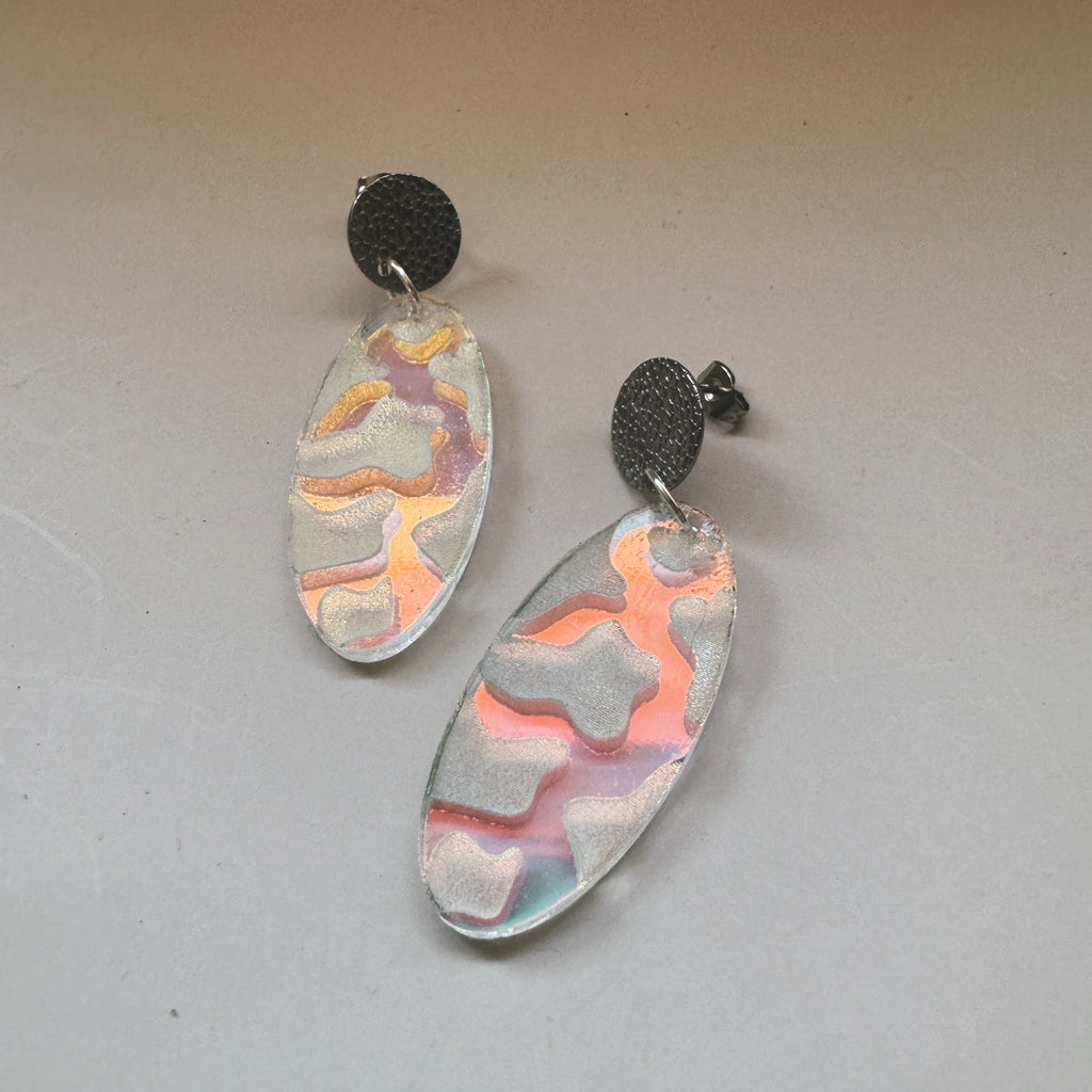 cow print acrylic earrings