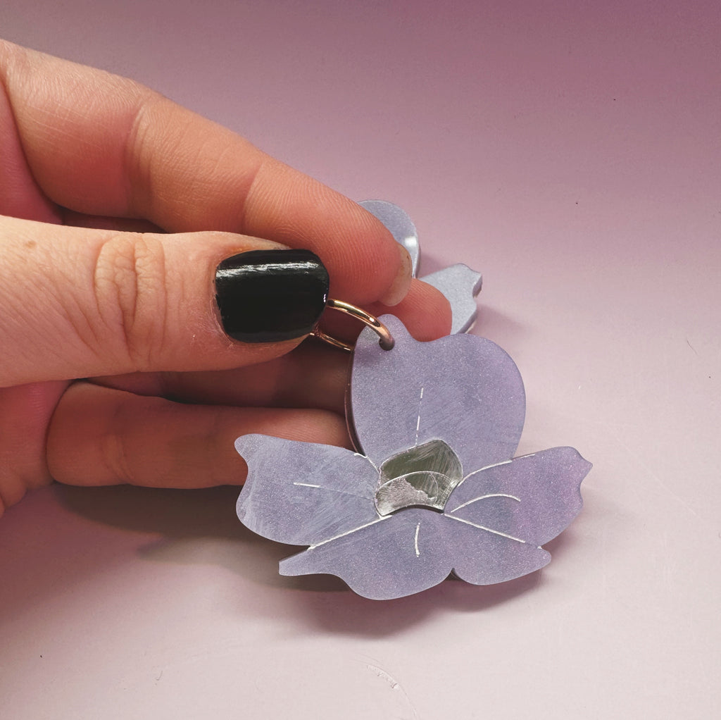 handmade surreal flower earrings