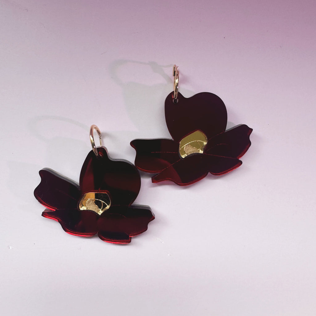 handmade surreal flower earrings